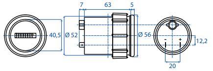 Contaore elettronico 12-24V | diam. 52