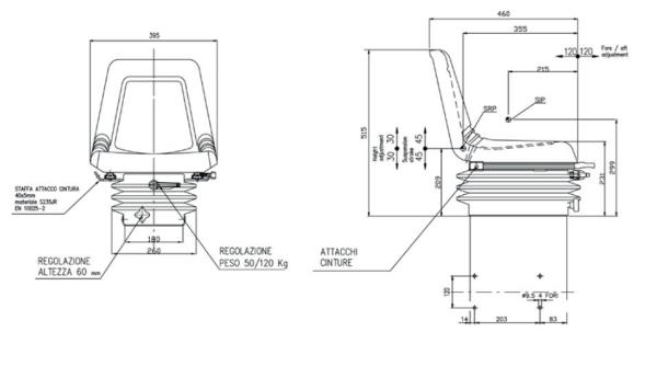 Sedile Serie 58 con molleggio