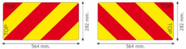 Kit 2 pannelli rettangolari per segnalazione ingombro mezzi agricoli