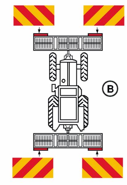 Kit 2 pannelli rettangolari per segnalazione ingombro mezzi agricoli