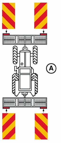 Kit 2 pannelli rettangolari per segnalazione ingombro mezzi agricoli