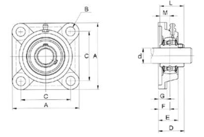  UCF 212 supporto autoallineante| diam. 60 