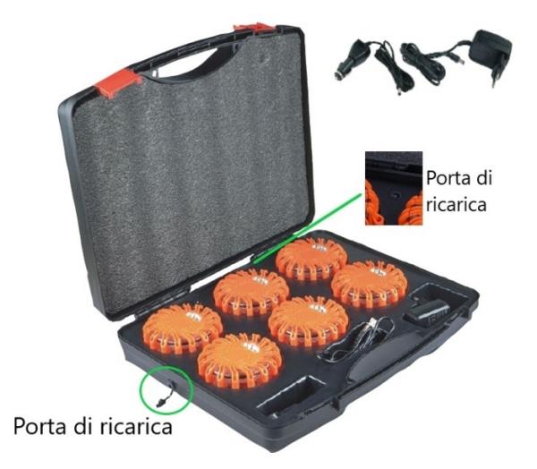 Set 6 luci di emergenza magnetici e appendibili a batteria ricaricabile