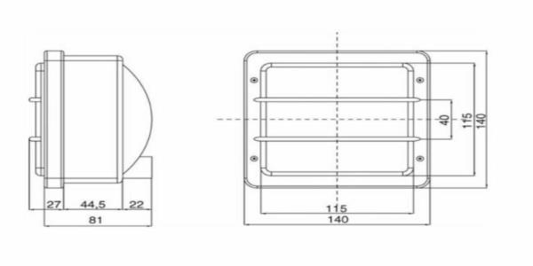 Proiettore simmetrico 140x140mm