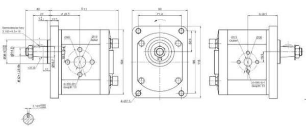 Pompa ad ingranaggi gruppo 2 da 15cc| sinistra