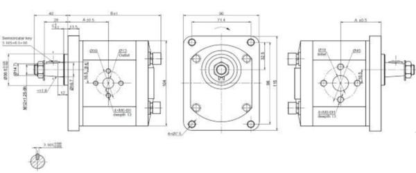 Pompa ad ingranaggi gruppo 2 da 15 cc| destra 