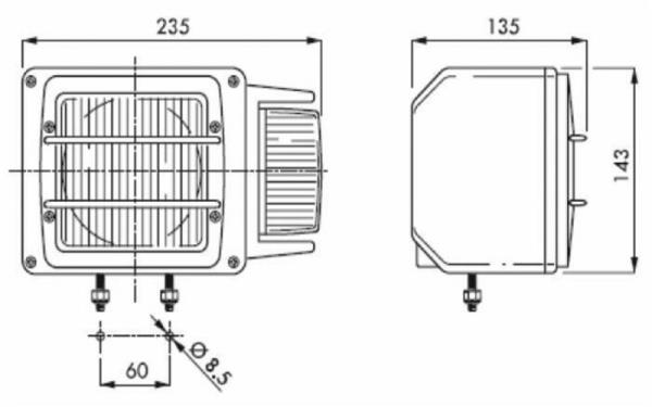 Proiettore sx 235x143 mm con indicatore di direzione
