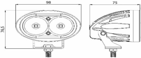 Faro da lavoro ovale a LED luce blu| carrello elevatore
