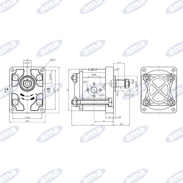 Pompa ad ingranaggi | modello standard Plessey C31/33 | 15cc DX