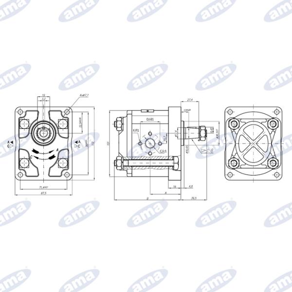Pompa ad ingranaggi | modello standard Plessey C31/33 | 15cc DX