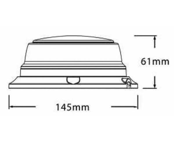 Girofaro a led base piana 12-24V | 12W | 4 tipologie di flash