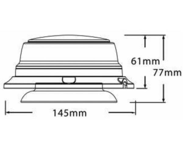 Girofaro a led base magnetica 12-24V | 12W | 4 tipologie di flash