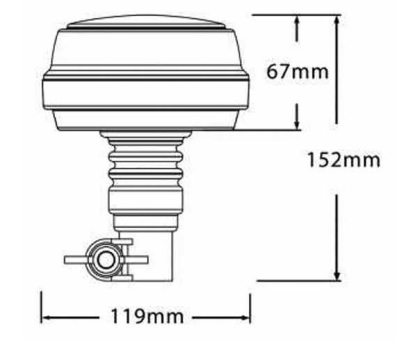 Girofaro a led base flessibile 12-24V | 12W | 4 tipologie di flash