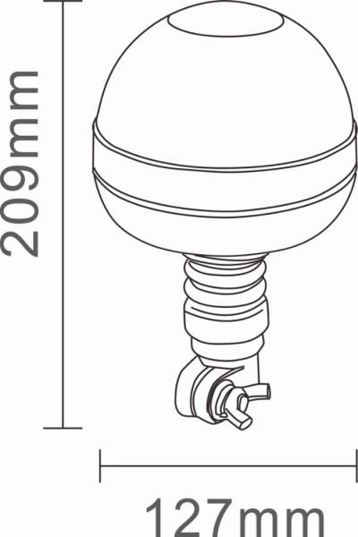 Girofaro LED 12-24V | Base flessibile con attacco ad asta | 16 led