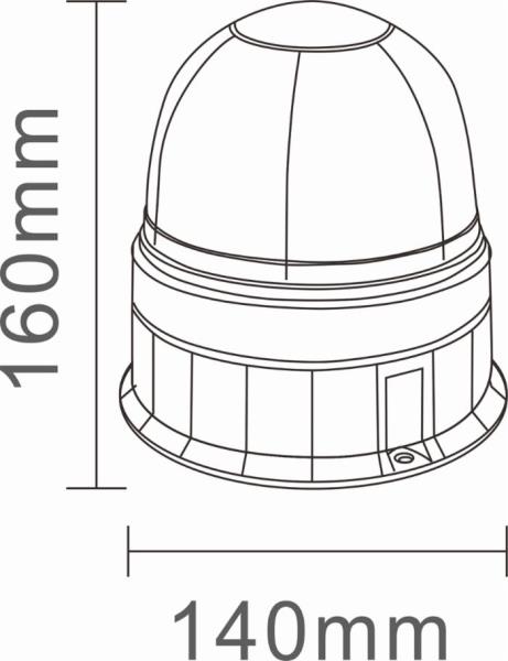 Girofaro LED 12-24V | Base piana | 16 led | 3 modalità luminose