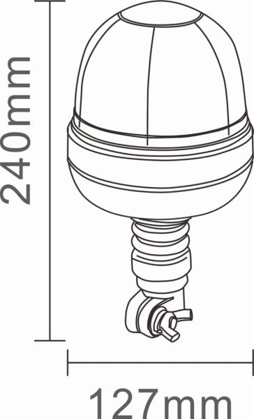 Girofaro LED 12-24V | Base flessibile a imbuto | 16 led | 3 modalità luminose