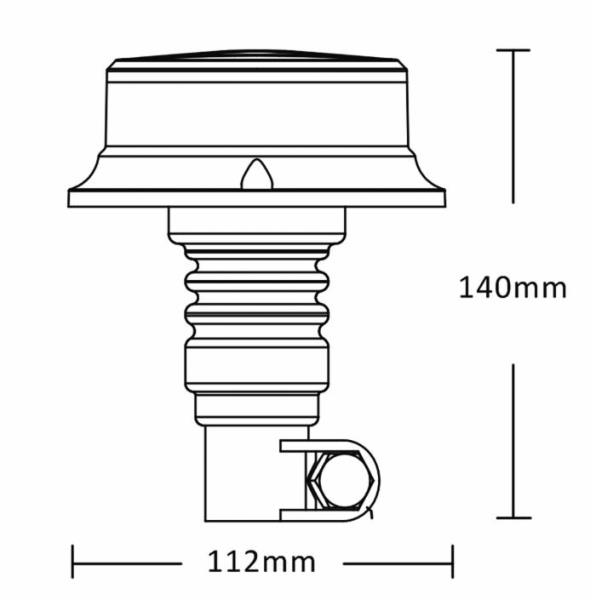 Girofaro LED 12-24V | Base flessibile in allumino | 18 led | 7 modalità luminose