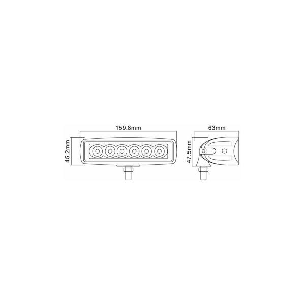 Faro da lavoro a 6 led 10-36V 1260LM