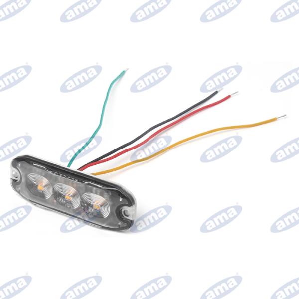 Luce di segnalazione flash 3 led arancio 12-24V