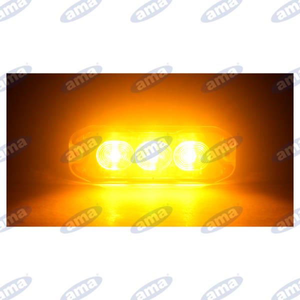 Luce di segnalazione flash 3 led arancio 12-24V