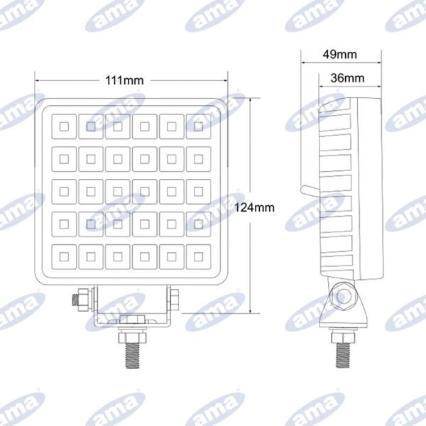 Faro da lavoro 30 led | 12-24V | 30W | 3800LM con interruttore