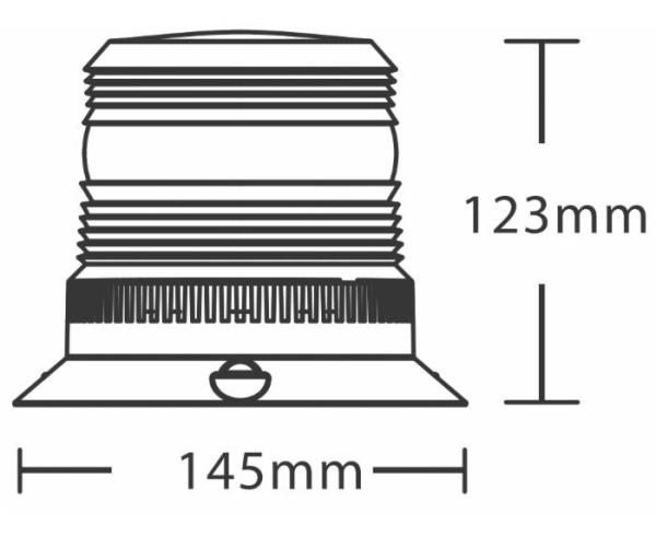 Lampeggiante a led 10-110V | Base piana | Quad flash