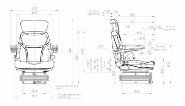 Sedile Activo Plus con molleggio meccanico