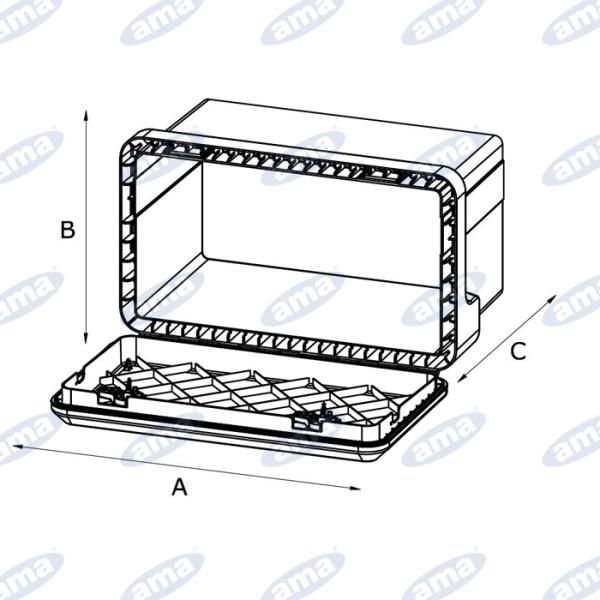 Cassetta porta attrezzi in plastica 830x500x470mm a due serrature