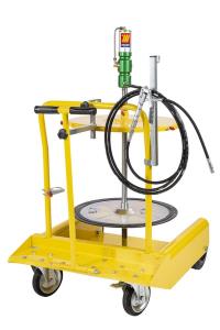 Aeropulsometro carrello maggiore per grasso completo per fusti da 180-220 Kg