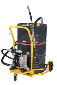 Pompa a membrana olio per fusti da 180-220L carrellata | Kit tubo | 170 l/min