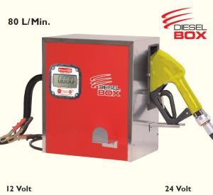 Elettropompa 12V in box  con contalitri digitale 80 litri/min 