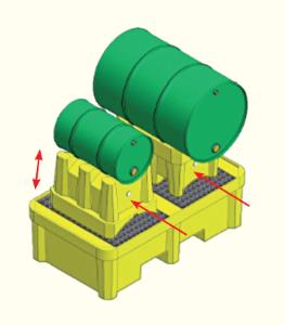 Supporto in plastica per fusti da 50-200 litri