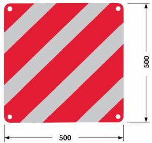 Pannello quadrato per segnalazione carichi sporgenti 