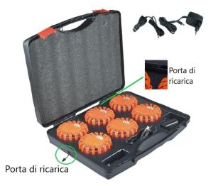 Set 6 luci di emergenza magnetici e appendibili a batteria ricaricabile